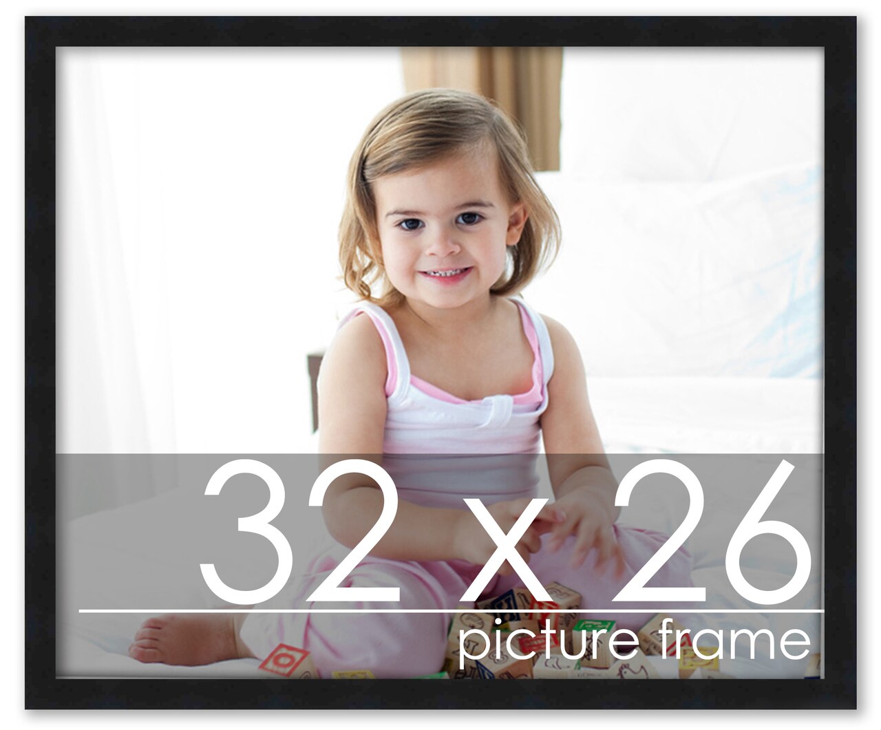 Simple Black Picture Frame - UV Acrylic, Backing Board, Hanging Hardware Included